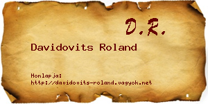 Davidovits Roland névjegykártya